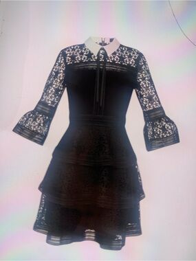 ted baker star lace ruffle dress Ted Baker London Nacii Structured Lace Cold-Shoulder Midi Dress